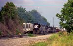 NS 4151 leads a train out of the yard